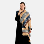La Marey Signature Printed Scarf (Size - One Size) - Navy Blue_8686859_3