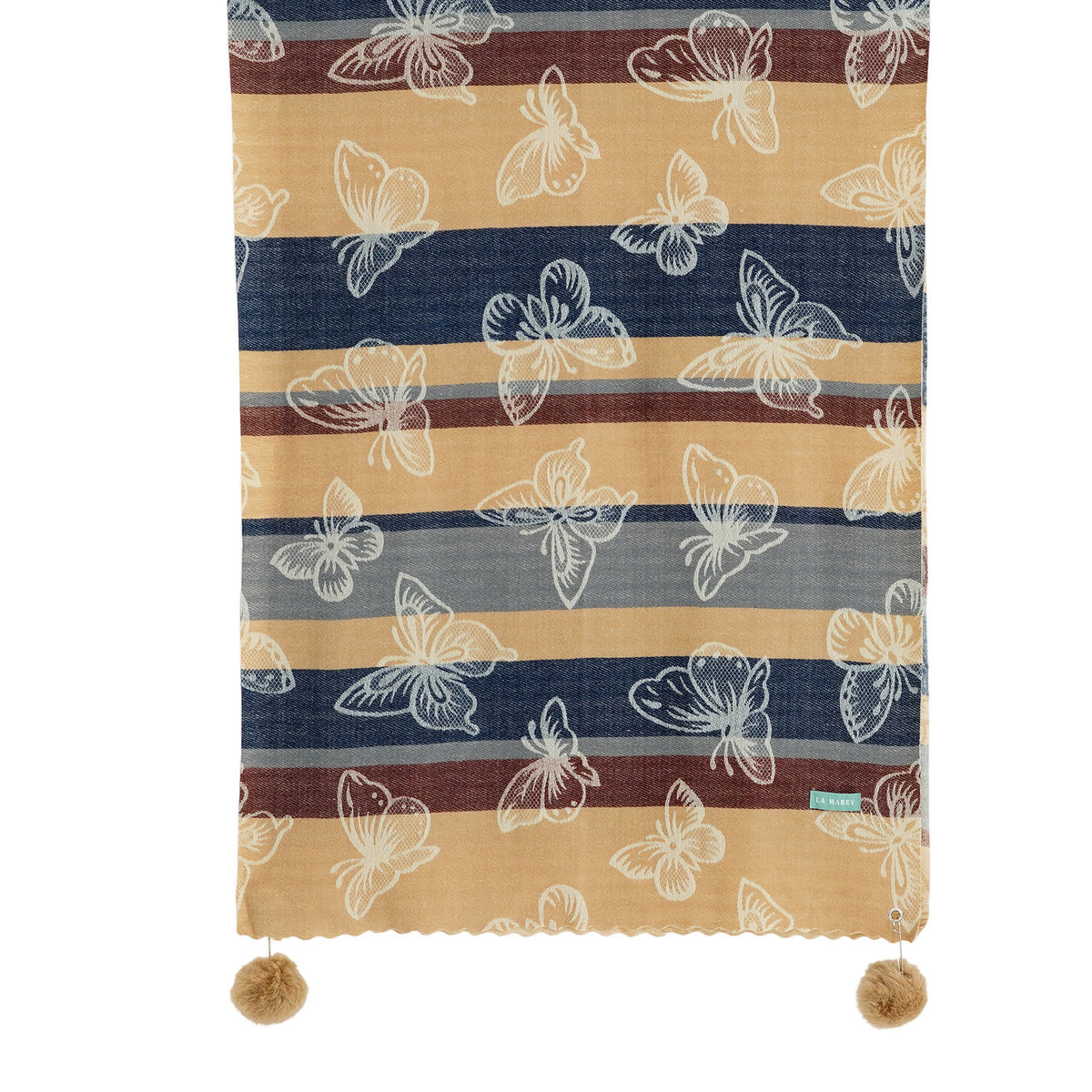 La Marey Signature Printed Scarf (Size - One Size) - Navy Blue 8686859 6