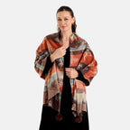 La Marey Signature Printed Scarf (Size - One Size) - Brownish Red_8686861