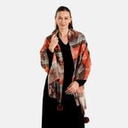 La Marey Signature Printed Scarf (Size - One Size) - Brownish Red_8686861_1