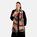 La Marey Signature Printed Scarf (Size - One Size) - Brownish Red_8686861_2