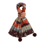 La Marey Signature Printed Scarf (Size - One Size) - Brownish Red_8686861_5