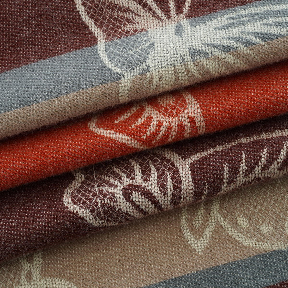 La Marey Signature Printed Scarf (Size - One Size) - Brownish Red 8686861 8