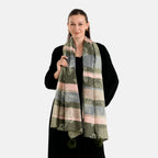 La Marey Signature Printed Scarf (Size - One Size) - Dark Green_8686953_3