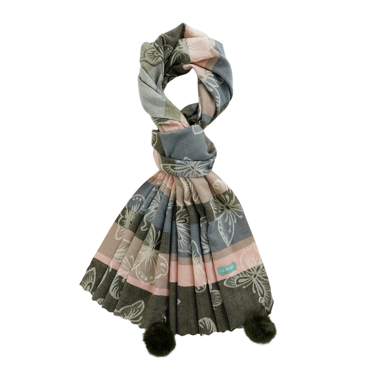 La Marey Signature Printed Scarf (Size - One Size) - Dark Green 8686953 5