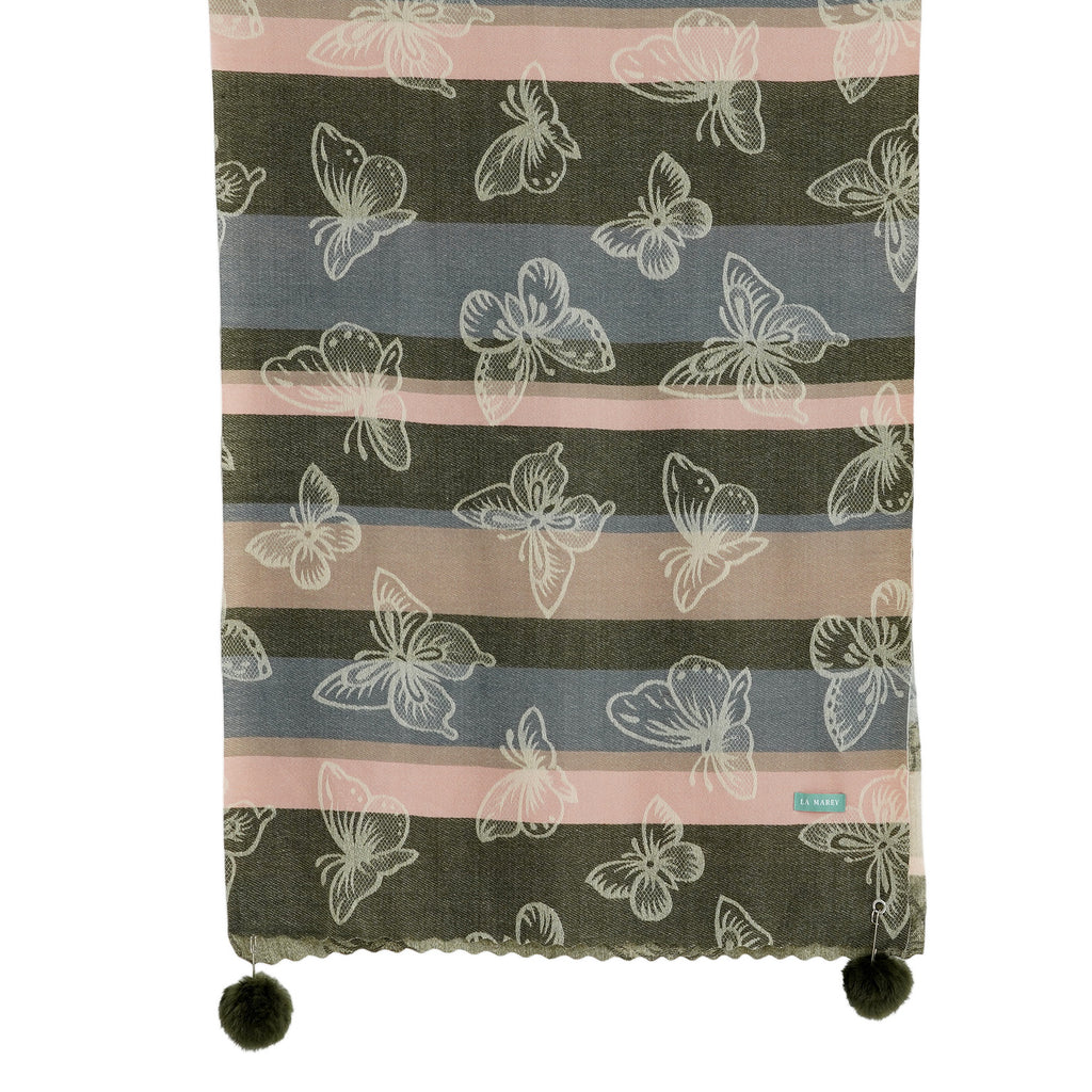 La Marey Signature Printed Scarf (Size - One Size) - Dark Green_8686953_6