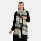 La Marey Signature Printed Scarf (Size - One Size) - Black Grey_8686960_2