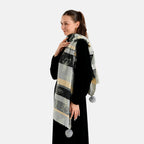 La Marey Signature Printed Scarf (Size - One Size) - Black Grey_8686960_4