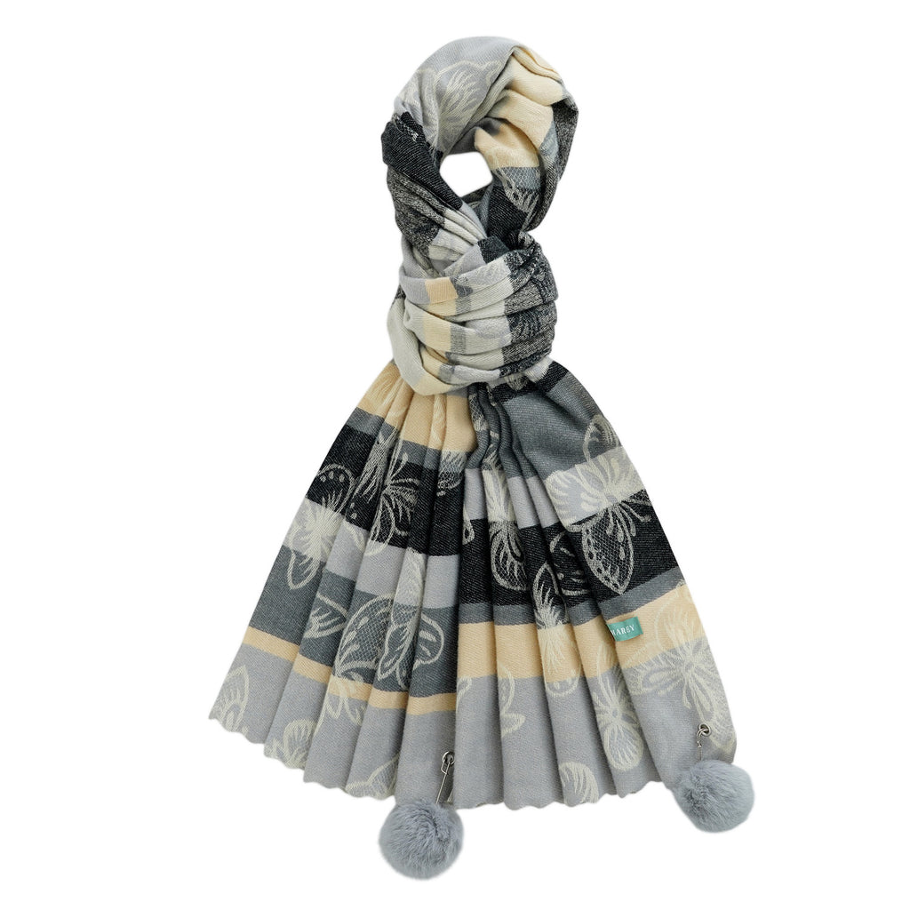 La Marey Signature Printed Scarf (Size - One Size) - Black Grey_8686960_5