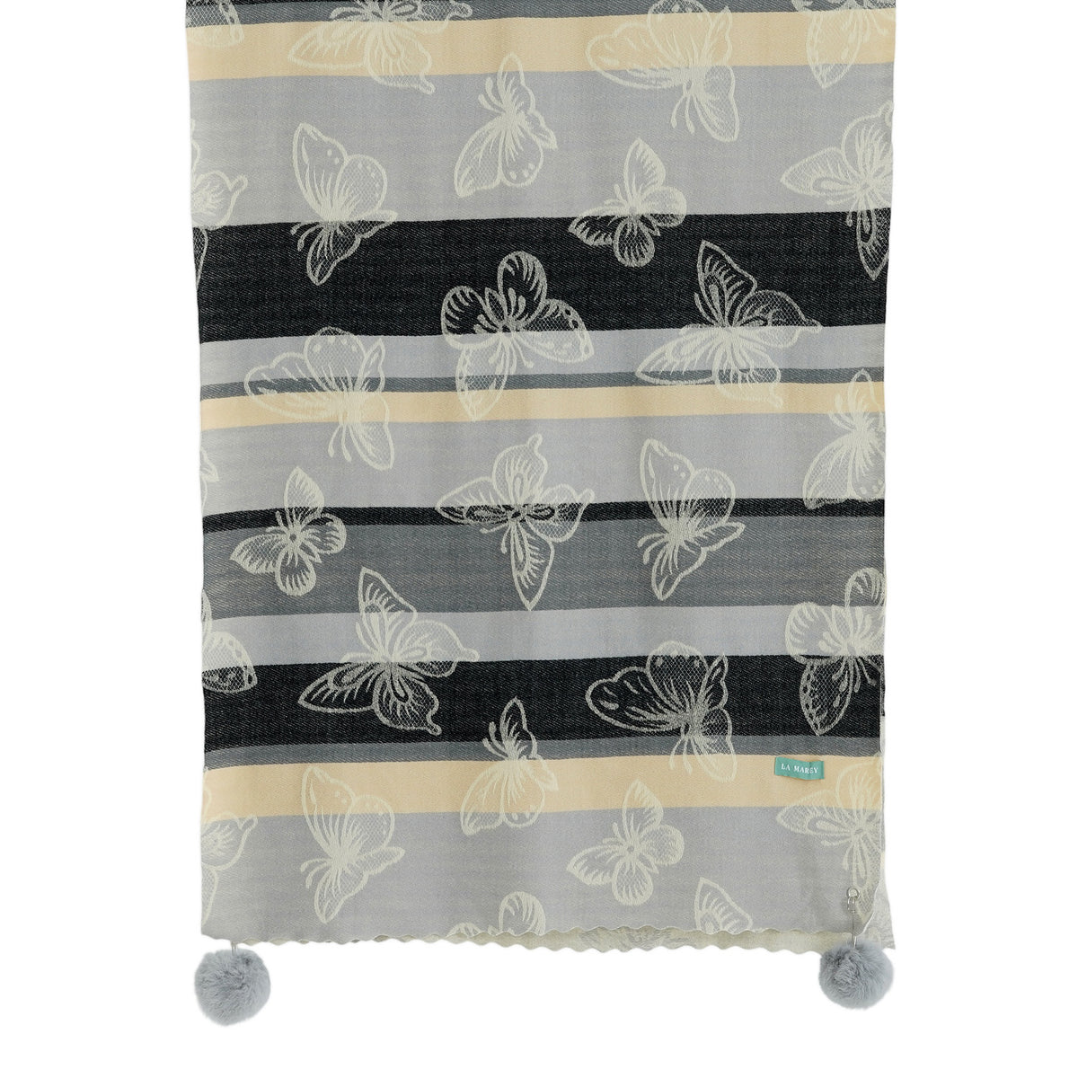 La Marey Signature Printed Scarf (Size - One Size) - Black Grey 8686960 6