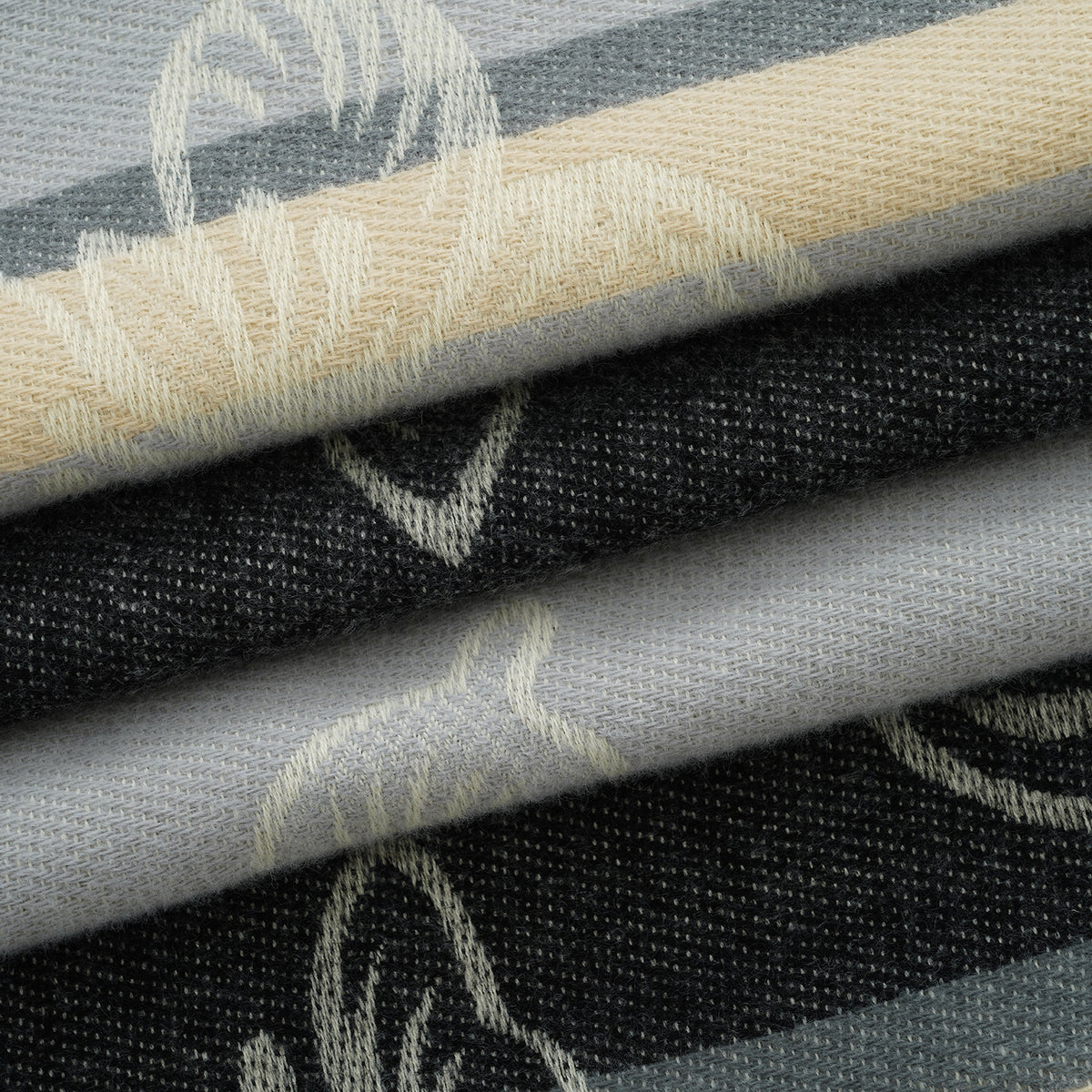 La Marey Signature Printed Scarf (Size - One Size) - Black Grey 8686960 8