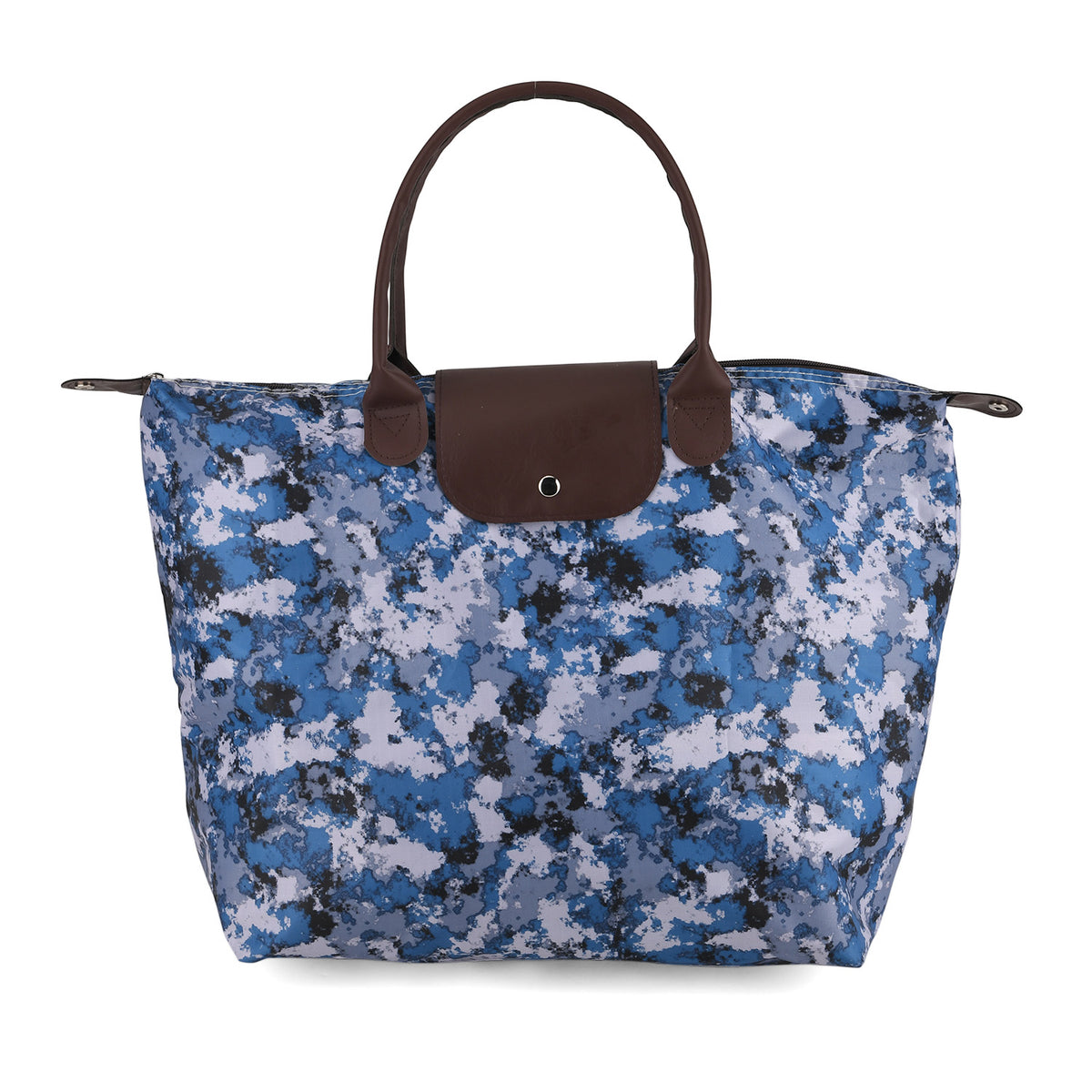 Ladies Multi-colour Printed Large Travel Tote Bag - Blue, Black &amp; Off White V32703781 0