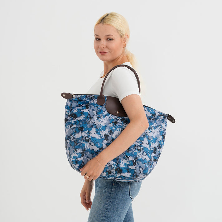Patterned Tote Bag (Size 49x36x18 cm) - Blue White 8687965 2