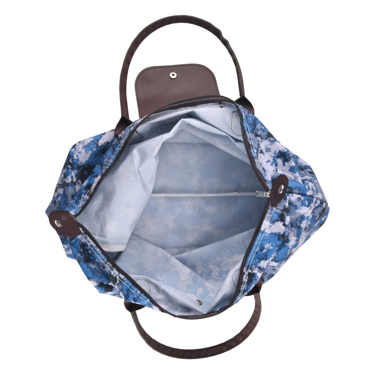 Ladies Multi-colour Printed Large Travel Tote Bag - Blue, Black &amp; Off White V32703781 5