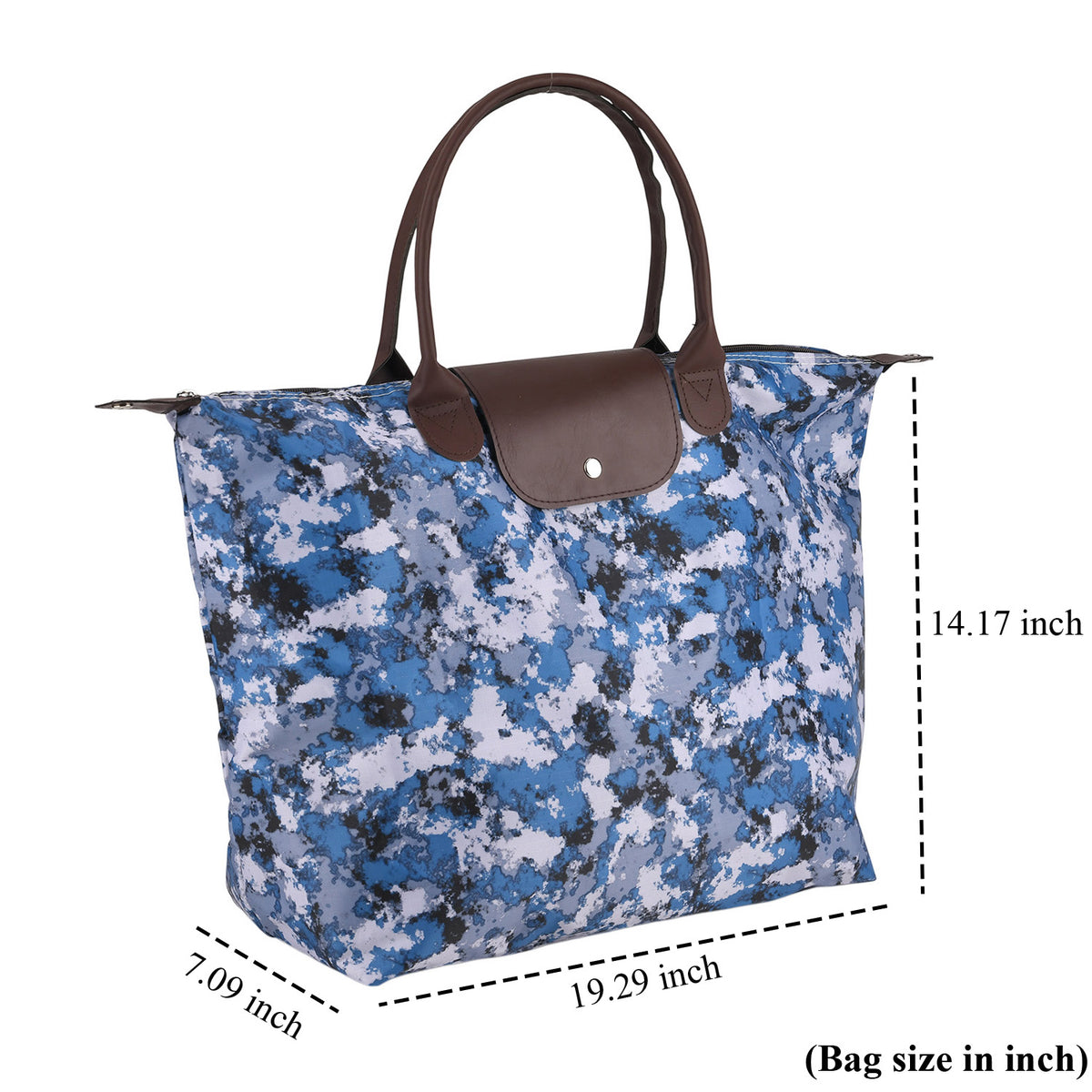Ladies Multi-colour Printed Large Travel Tote Bag - Blue, Black &amp; Off White V32703781 7