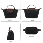 Set of 2 Ladies Lightweight Crossbody Shoulder Bag with Leather Trim - Black_8688129_3