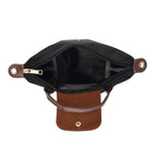 Set of 2 Ladies Lightweight Crossbody Shoulder Bag with Leather Trim - Black_8688129_4