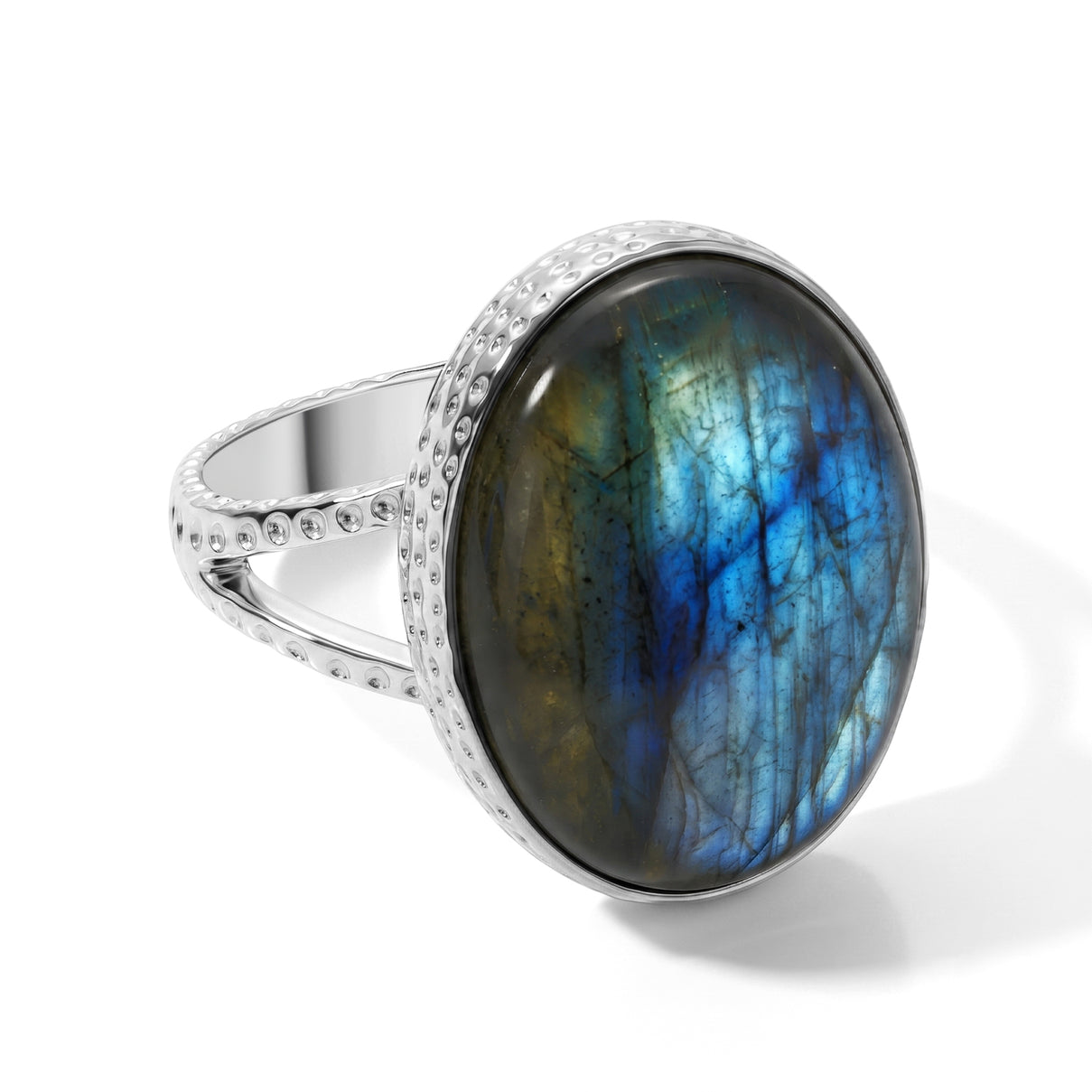 D'Joy - Labradorite Solitaire Ring in Platinum Overlay Sterling Silver  17.80 Ct. V32518713 0