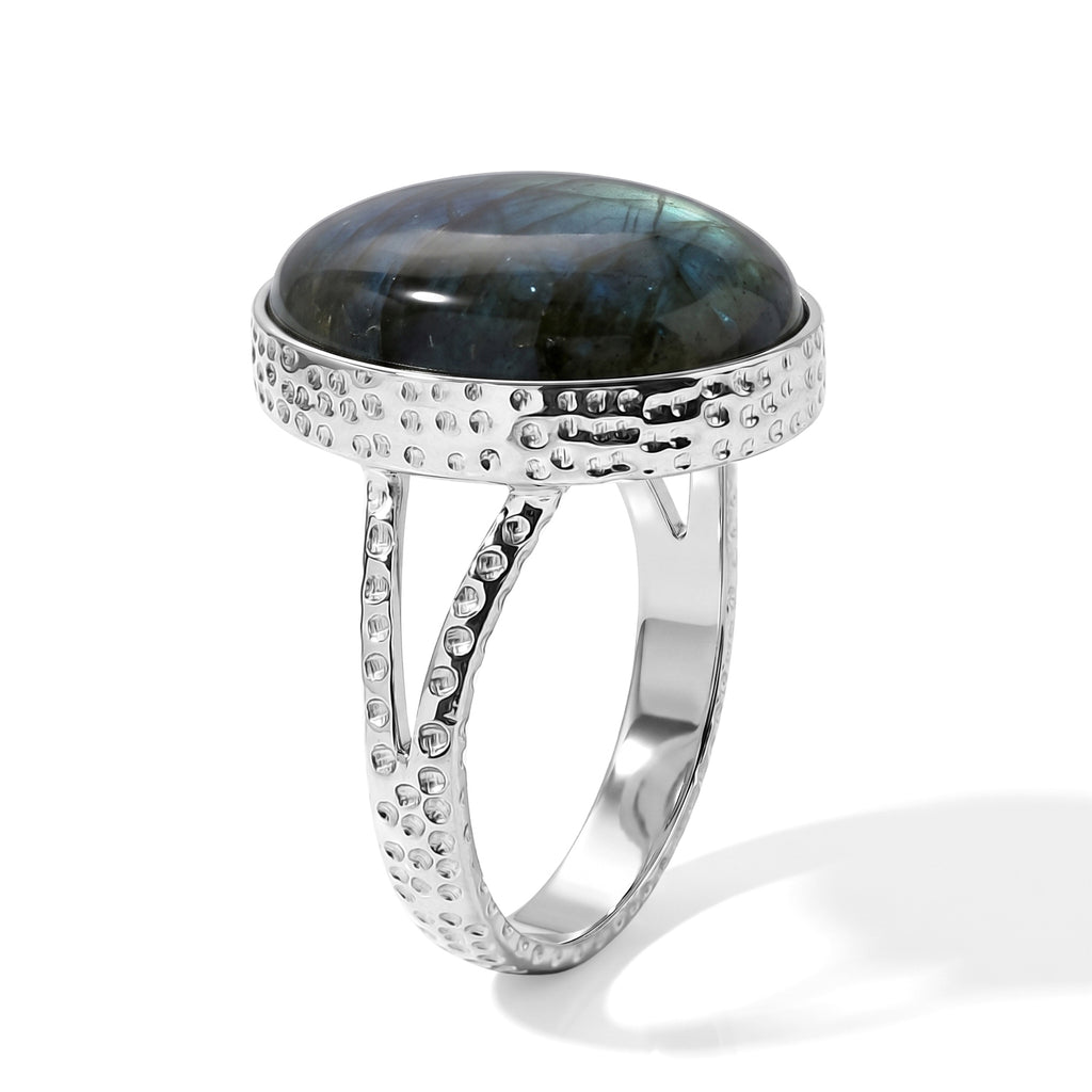D'Joy - Labradorite Solitaire Ring in Platinum Overlay Sterling Silver  17.80 Ct._8688252_3