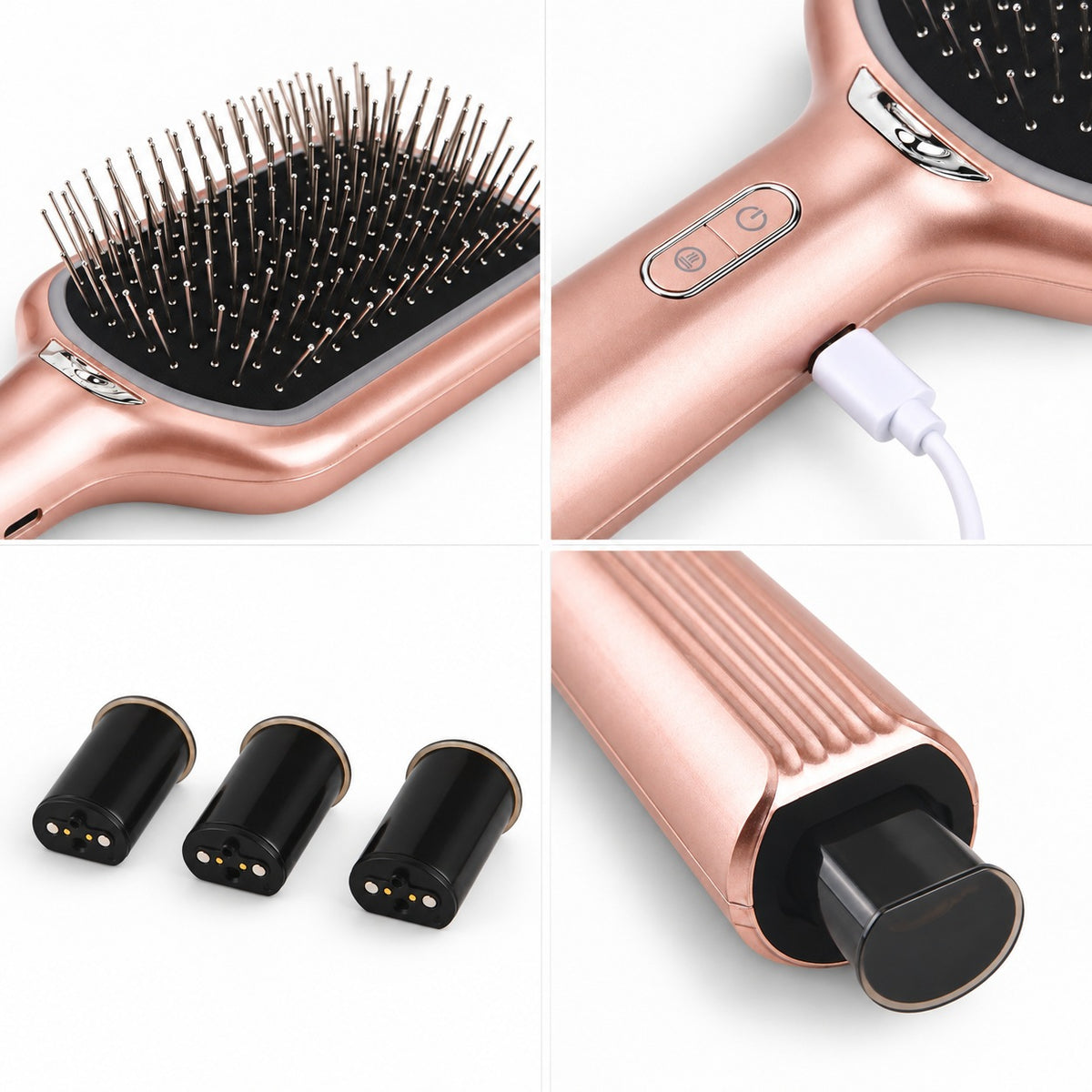 "Beautech Red and Blue light air cushion massage comb with 3 bottles of Essential oil Size-   251*85*57mm                                                                    Material- ABS-PC Weight-  2 8688300 3