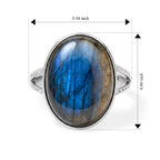 D'Joy - Labradorite Solitaire Ring in Platinum Overlay Sterling Silver  17.80 Ct._8688352_4