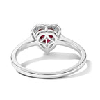 Luxuriant - Fissure Filled Ruby & Lab Grown Diamond Halo Heart Ring in Rhodium Overlay Sterling Silver 2.18 Ct._8688646_4
