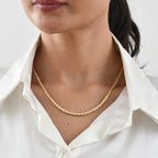 Rachel Galley - SGL Certified Lab Grown Diamond (SI/G-H) Necklace(Size - 20) with GB Lock Box in 18K Vermeil Yellow Gold Plated Sterling Silver 5.75 Ct, Silver Wt. 21.23 Gms_8688920_1
