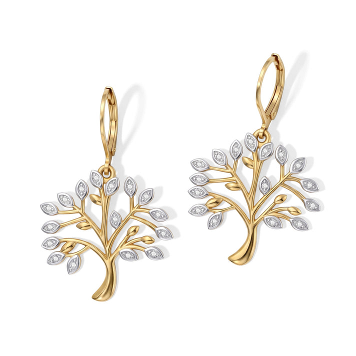 EverTrue - Natural White Diamond Tree of Life Earring with Lever Back 8688949 1