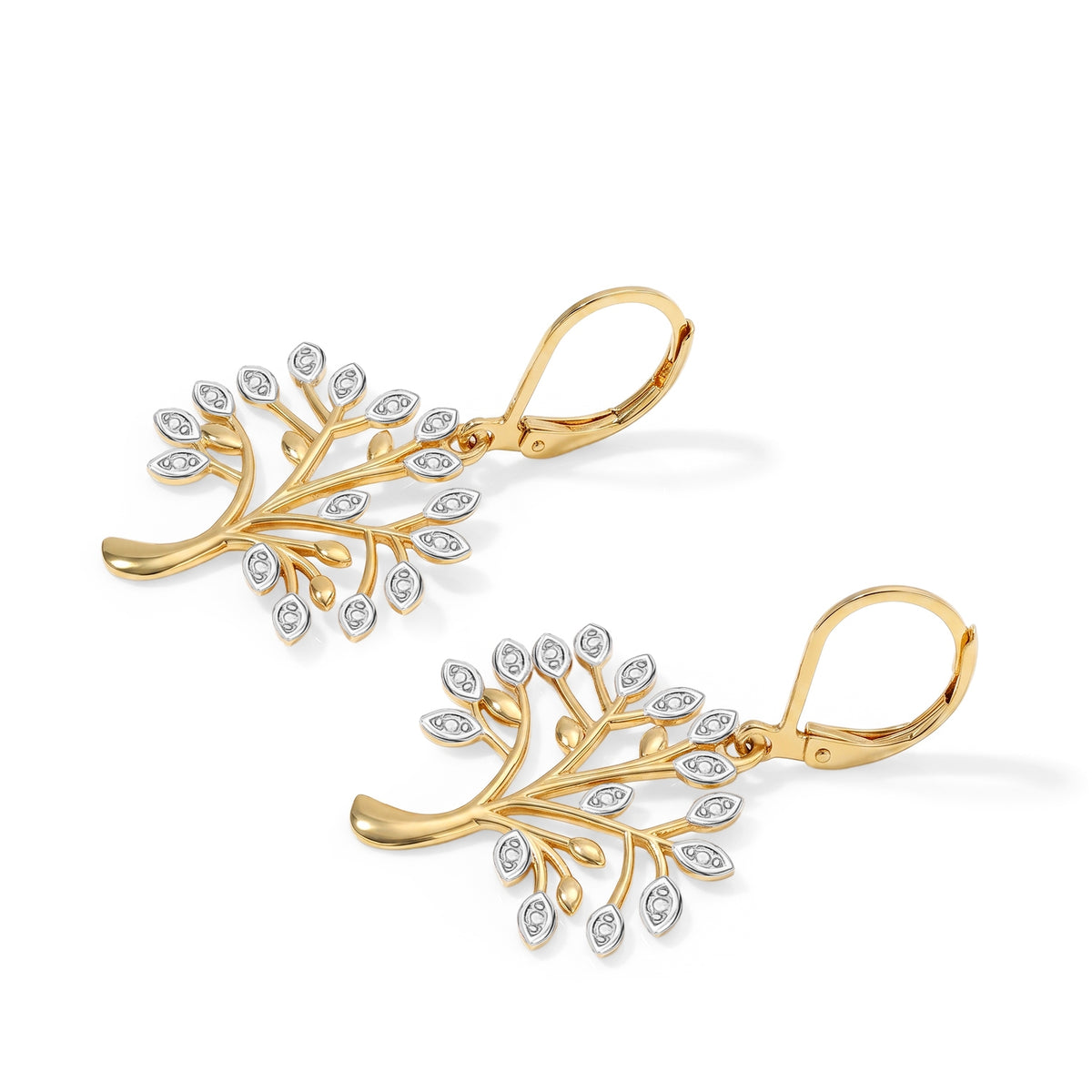EverTrue - Natural White Diamond Tree of Life Earring with Lever Back V32575605 4