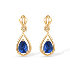 D'Joy - Kyanite Dangling Earring with Push Post in Yellow Gold Plated Sterling Silver 1.10 Ct._8689020