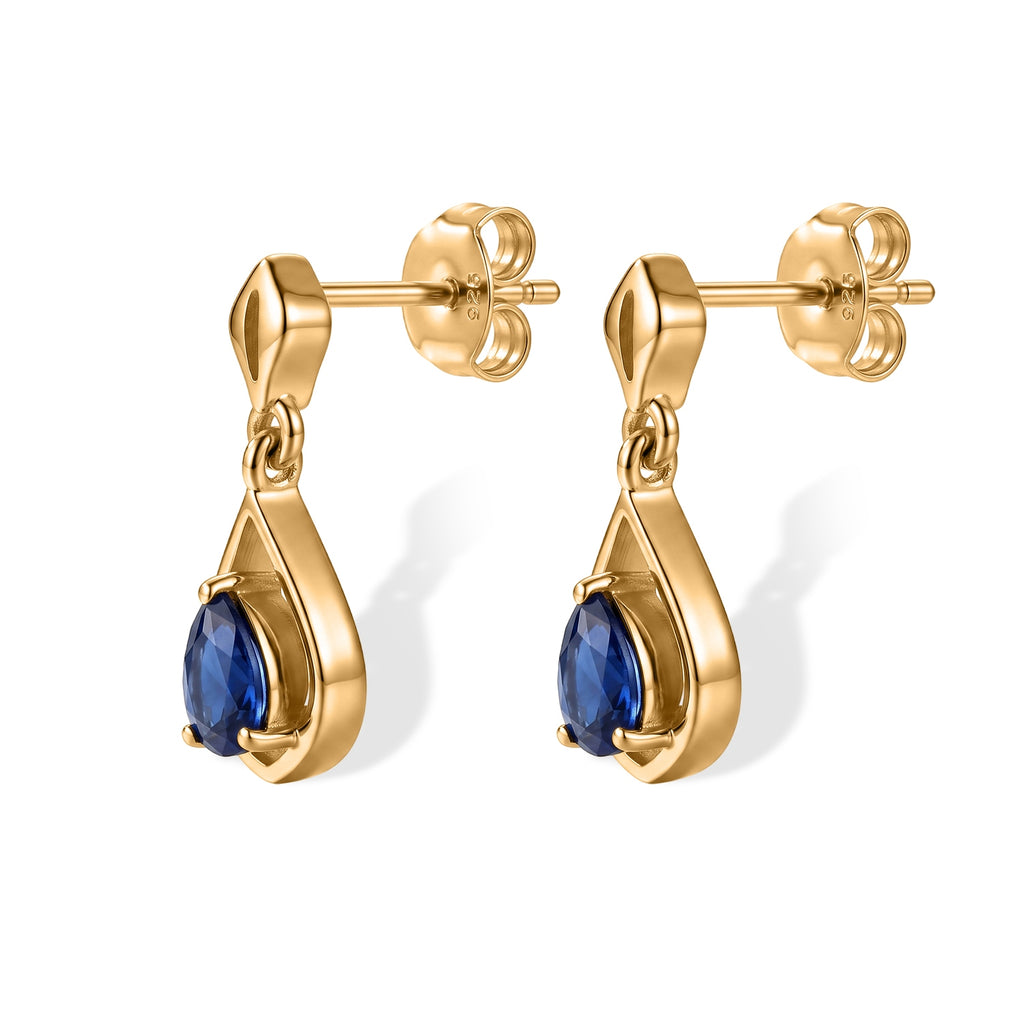 D'Joy - Kyanite Dangling Earring with Push Post in Yellow Gold Plated Sterling Silver 1.10 Ct._8689020_3