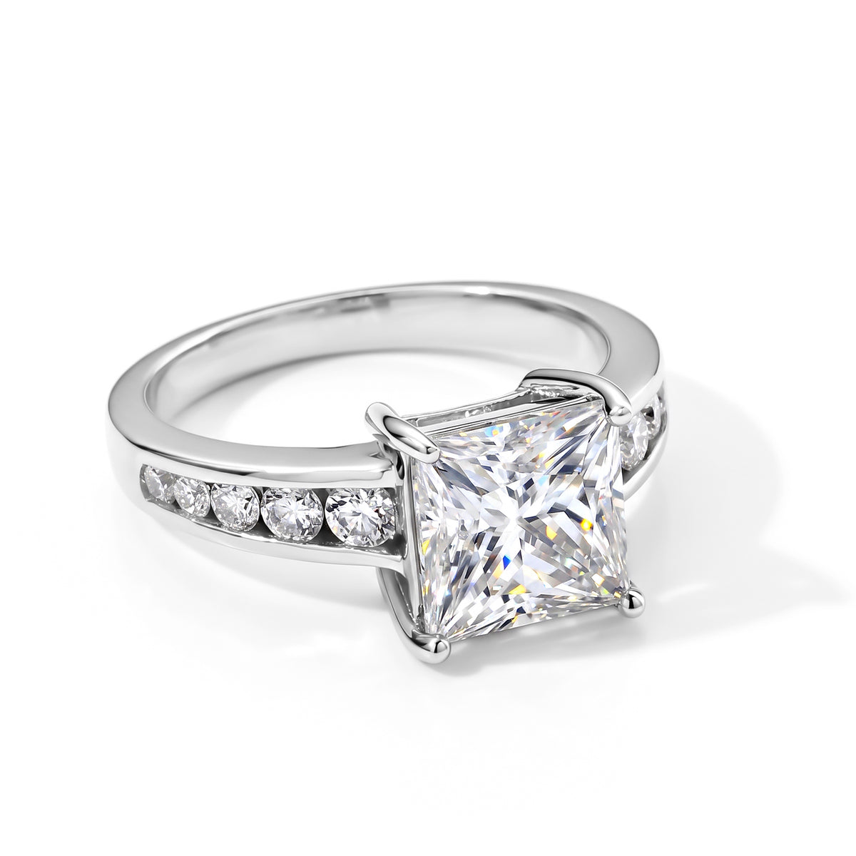 D'Joy - Moissanite Ring in Rhodium Overlay Sterling Silver 3.50 Ct. V32532534 0