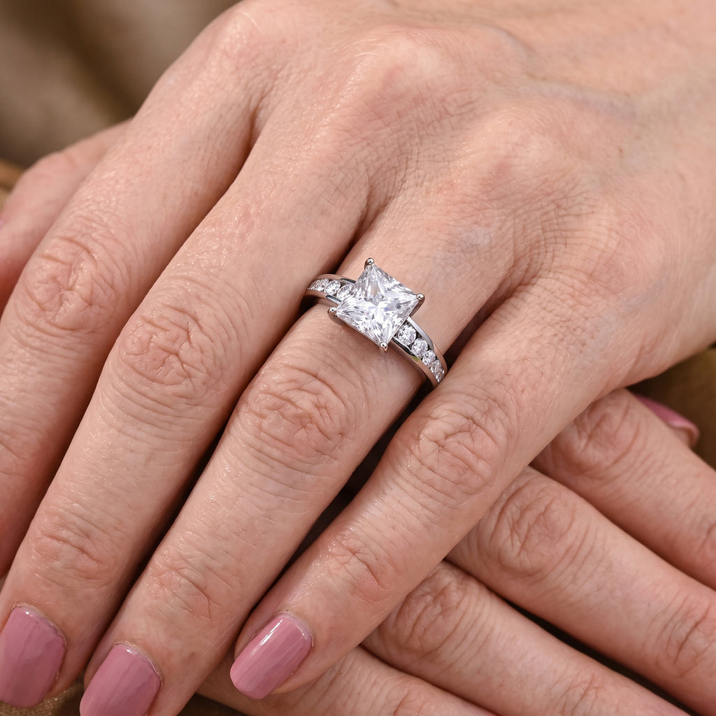 D'Joy - Moissanite Ring in Rhodium Overlay Sterling Silver 3.50 Ct._8689441_1