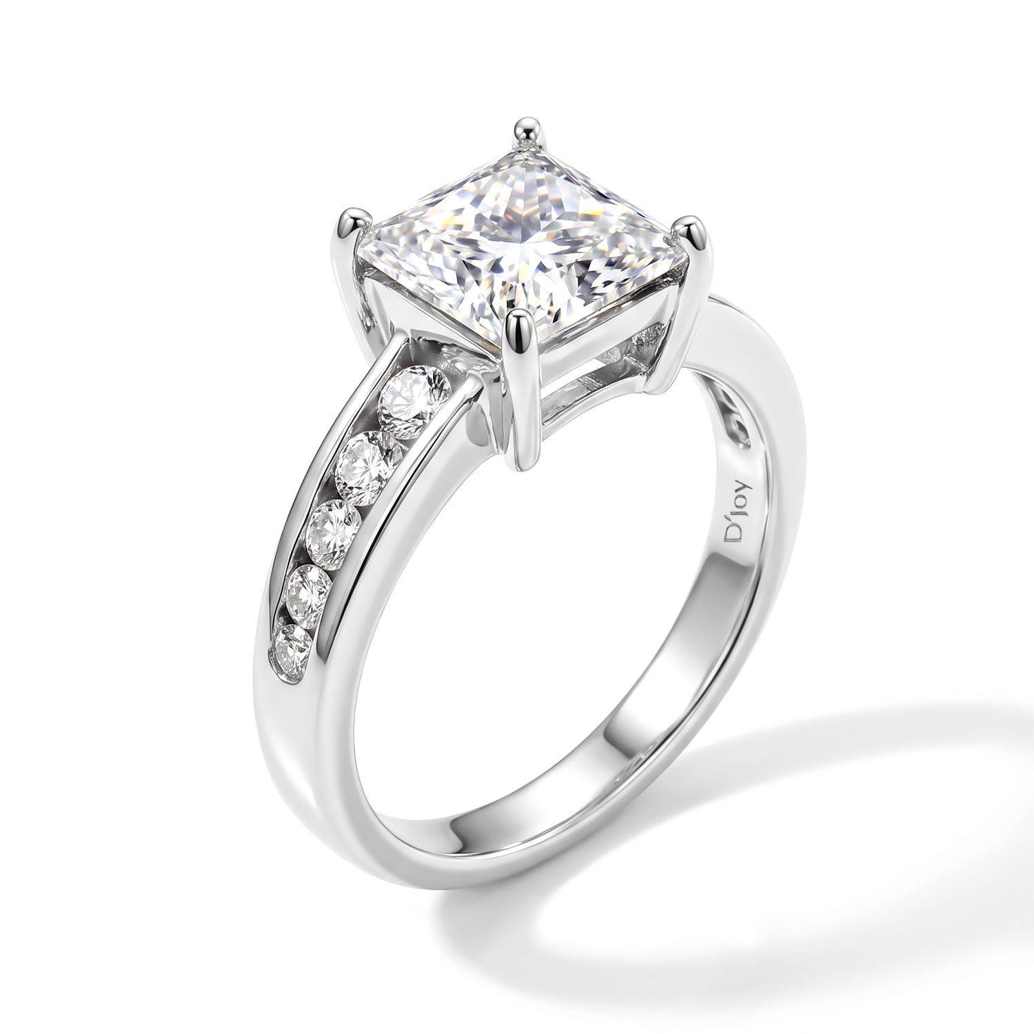 D'Joy - Moissanite Ring in Rhodium Overlay Sterling Silver 3.50 Ct. V32532534 4