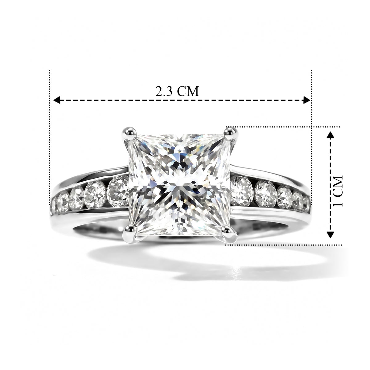 D'Joy - Moissanite Ring in Rhodium Overlay Sterling Silver 3.50 Ct. V32532534 6