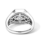 D'Joy - Moissanite Signet Ring in Rhodium Overlay Sterling Silver 4.90 Ct._8689587_4