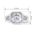 D'Joy - Moissanite Signet Ring in Rhodium Overlay Sterling Silver 4.90 Ct._8689587_5