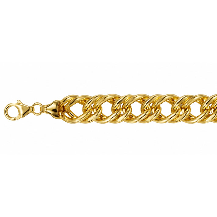 Maestro Collection 9K Yellow Gold Double Curb Bracelet (Size - 8) with Lobster Clasp 10.85 Gram 8689613 1