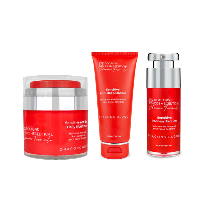 BEST BEAUTY GALA DEAL- Doctors Formula- Dragons Blood Cleanser (100ml), Redness Reducer (30ml) &amp; Sensitive Anti-Bac Daily Moisturiser (50ml) 8689650 1