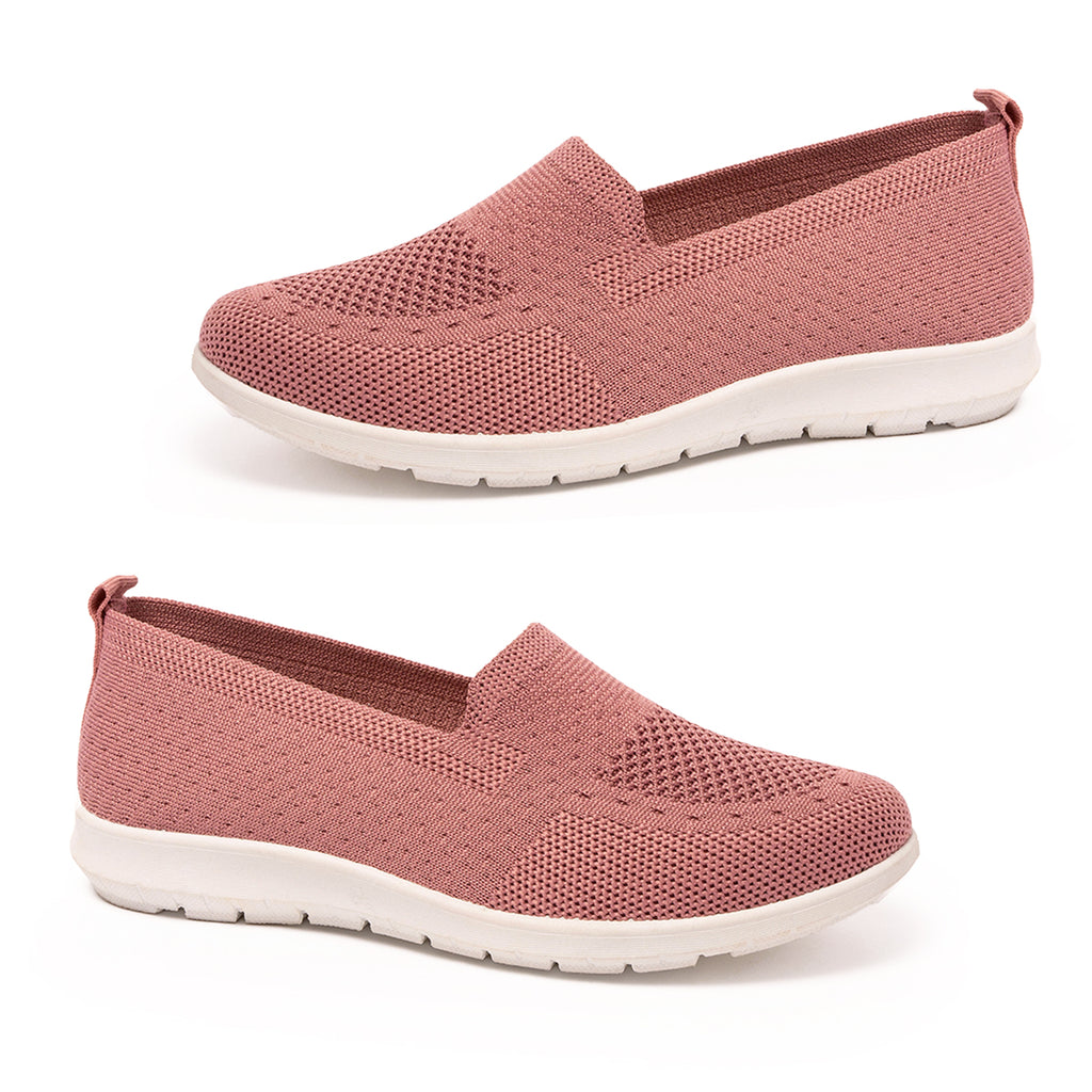 Womens Daphne Knitted Mesh Slip-On Casual Loafers (Size 3) - Pink_8689808