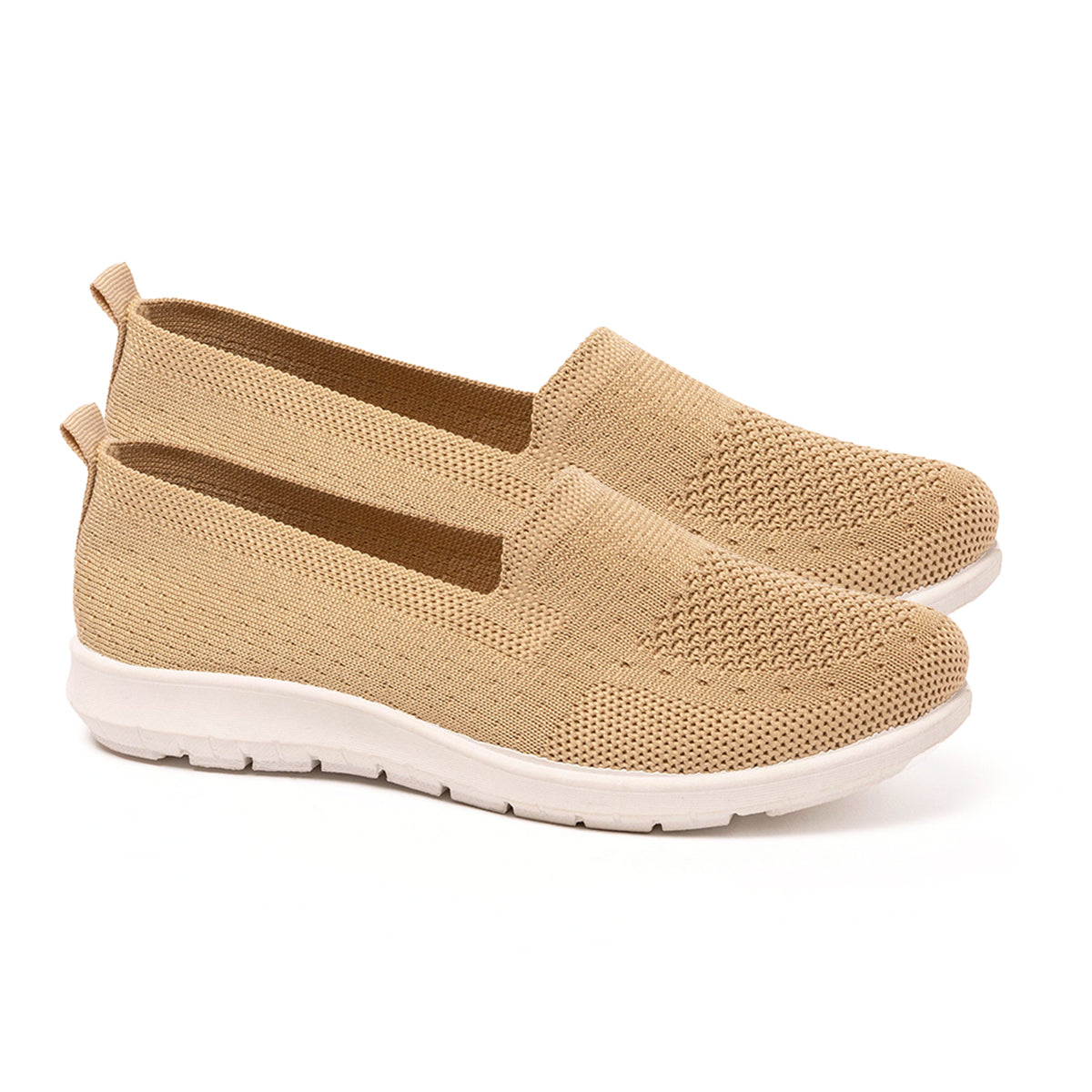 Womens Daphne Knitted Mesh Slip-On Casual Loafers (Size 4) - Beige V32635462 1