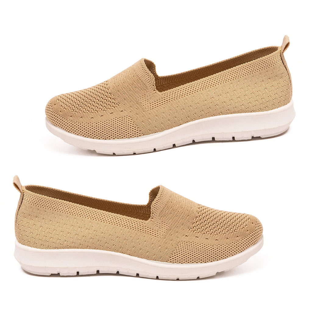 Womens Daphne Knitted Mesh Slip-On Casual Loafers (Size 7) - Beige_8689818
