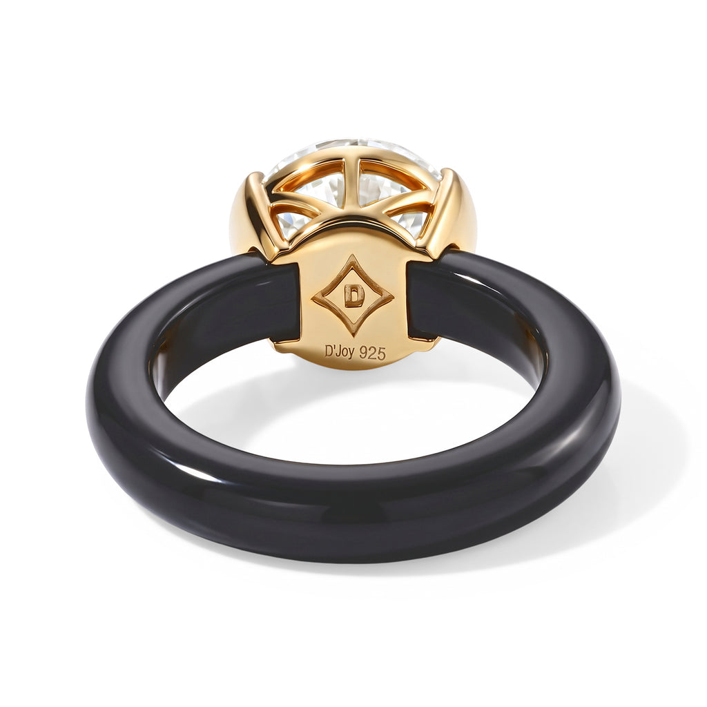 D'Joy Moissanite, Black Jade Fancy Ring Sterling Silver  14.120  Ct._8690236_3