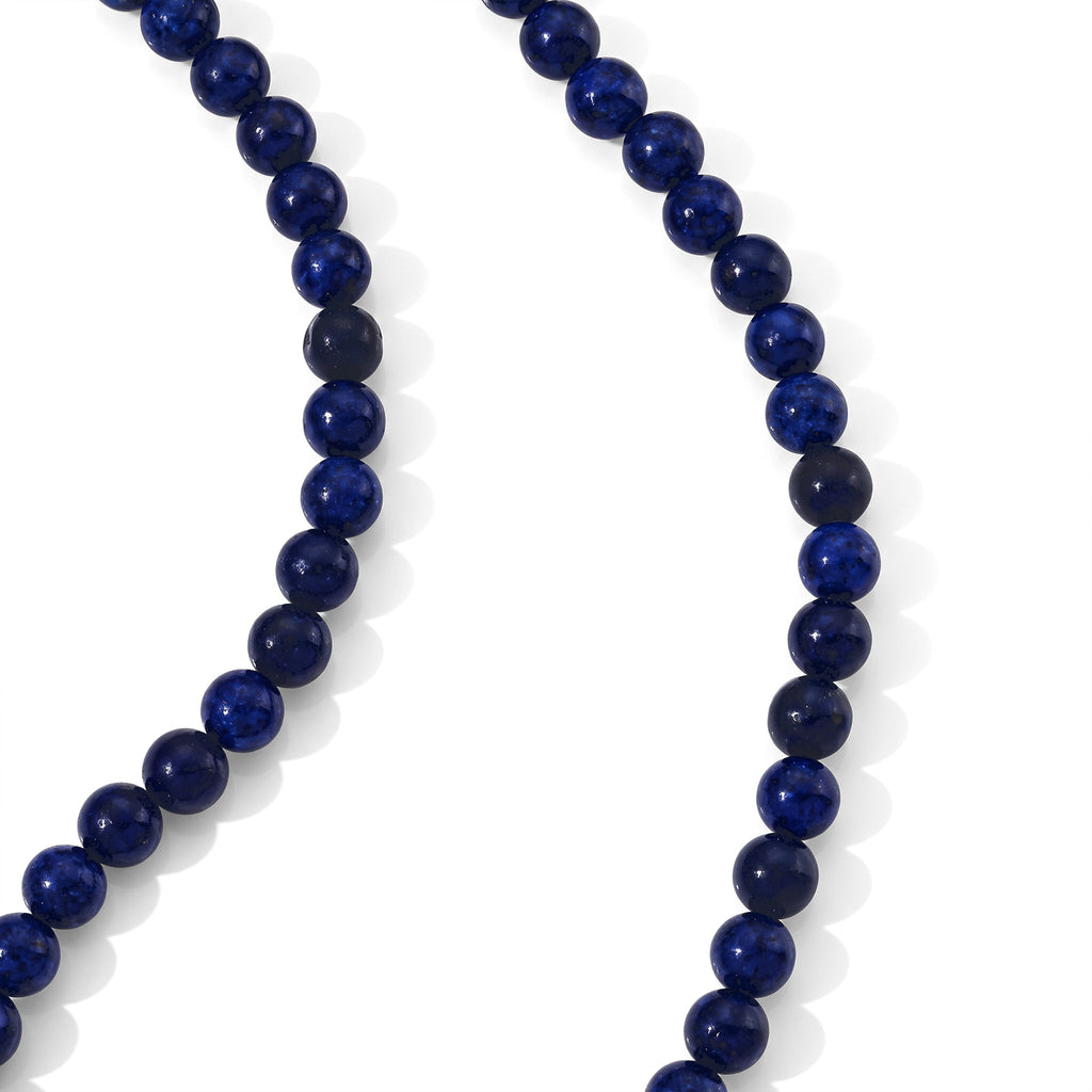 D'Joy - Lapis Lazuli Beads Necklace (Size - 18+2 Ext) in Rhodium Overlay Sterling Silver 229.05 Ct._8690293_1