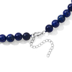 D'Joy - Lapis Lazuli Beads Necklace (Size - 18+2 Ext) in Rhodium Overlay Sterling Silver 229.05 Ct._8690293_2