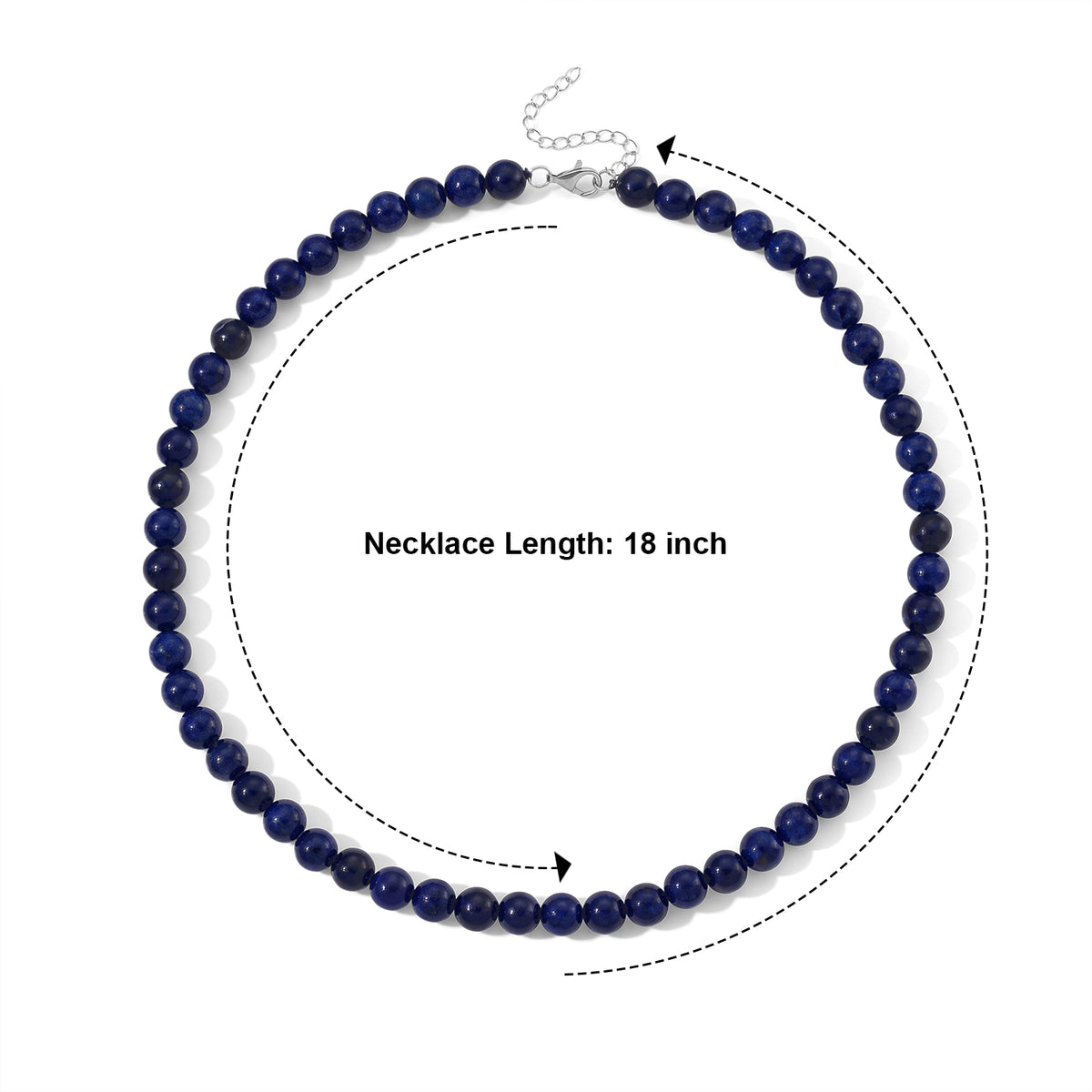 D'Joy - Lapis Lazuli Beads Necklace (Size - 18+2 Ext) in Rhodium Overlay Sterling Silver 229.05 Ct. 8690293 3