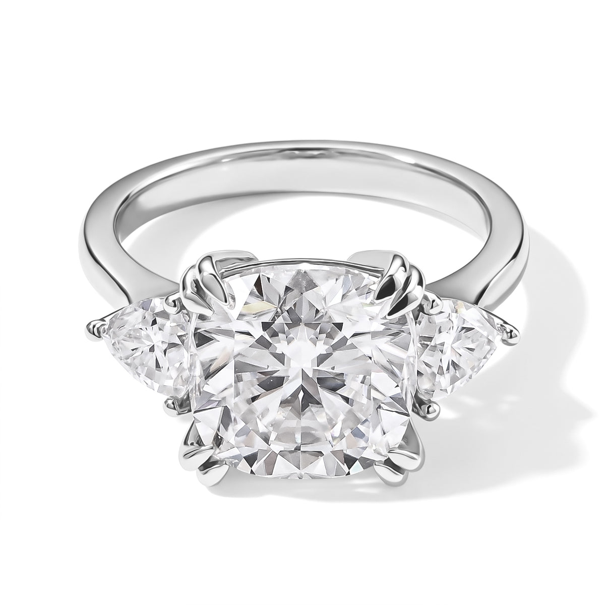 D'Joy Moissanite Main Stone With Side Stone Ring in Rhodium OverlaySterling Silver  5.950  Ct. 8690294 0
