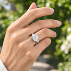 D'Joy Moissanite Main Stone With Side Stone Ring in Rhodium OverlaySterling Silver  5.950  Ct._8690294_1