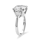 D'Joy Moissanite Main Stone With Side Stone Ring in Rhodium OverlaySterling Silver  5.950  Ct._8690294_3