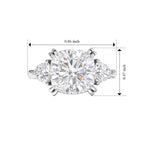 D'Joy Moissanite Main Stone With Side Stone Ring in Rhodium OverlaySterling Silver  5.950  Ct._8690294_5